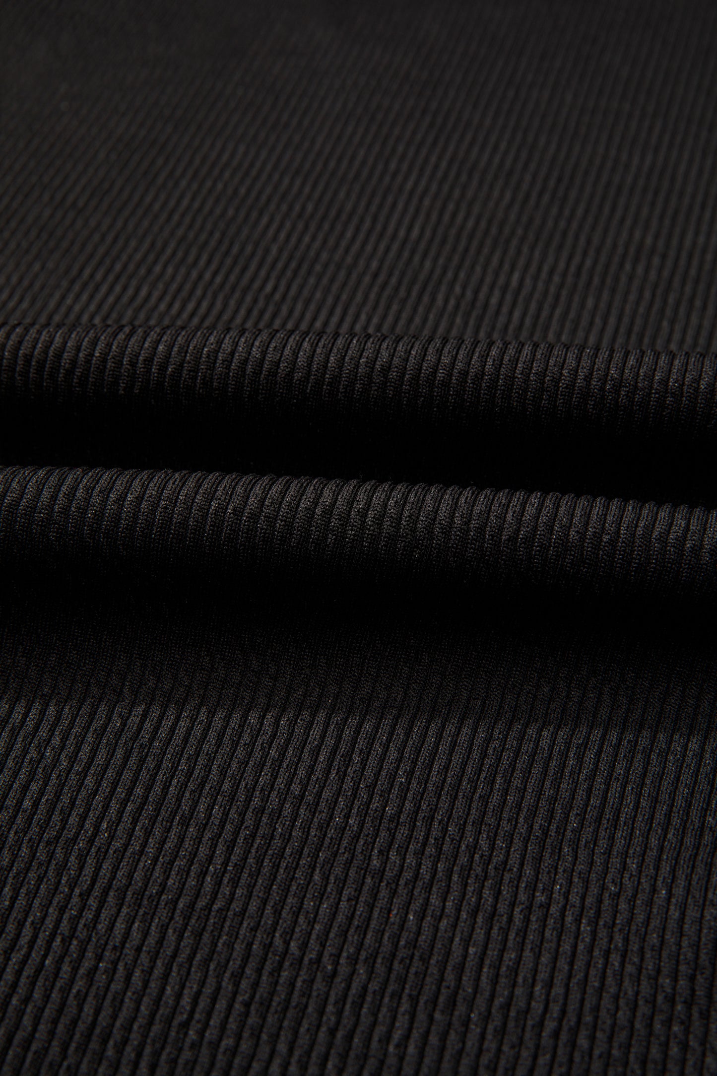 Black Contrast Color Block Leopard Trim Plus Size Ribbed Dress