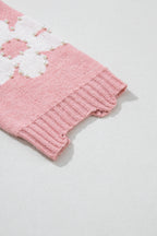 Multicolour Pearl Beaded Floral Drop Shoulder Sweater
