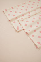 White Polka Dot Print Patched Pocket Loose Pants
