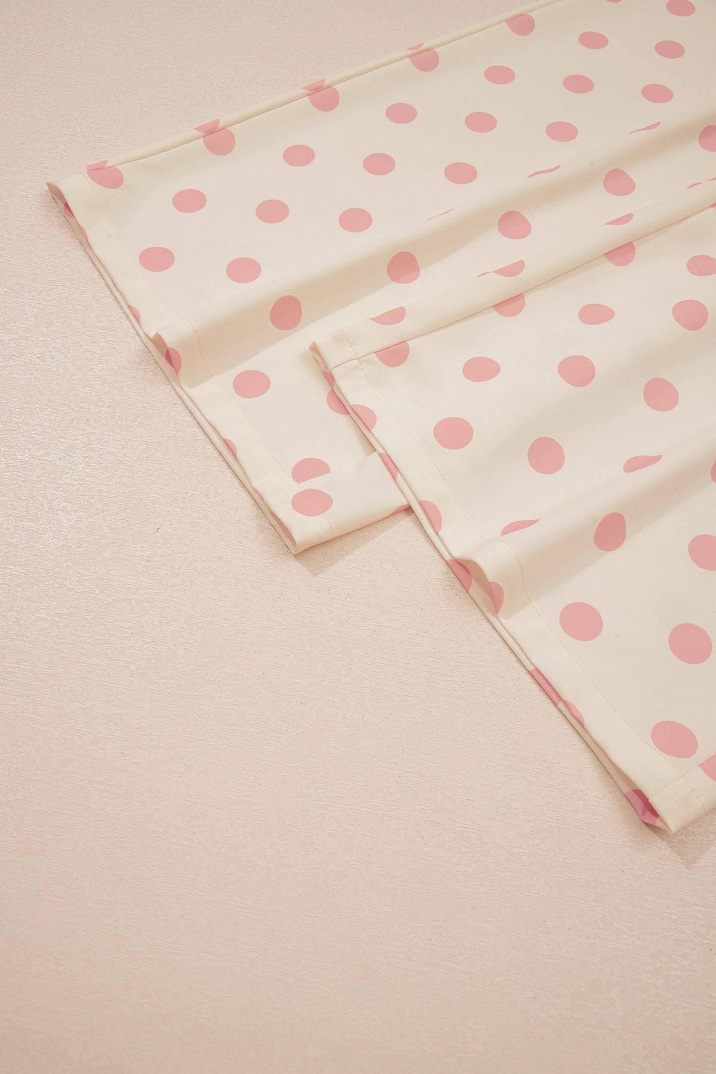 White Polka Dot Print Patched Pocket Loose Pants