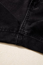 Navy Blue Studded Detail Straight Leg Casual Loose Jeans