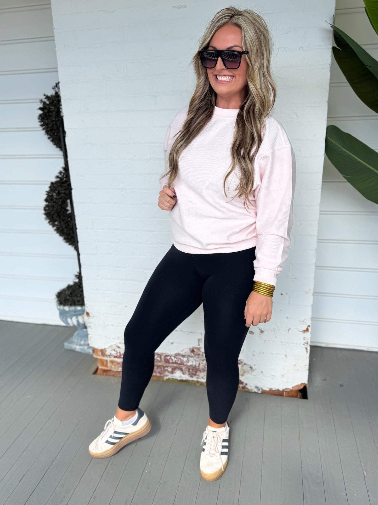 Light Pink corded crew