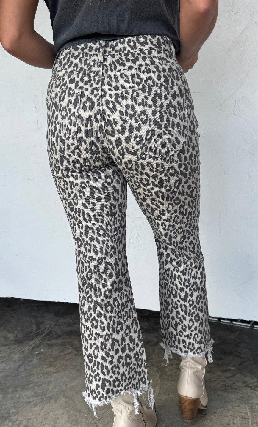 Cheetah Leopard non-distressed jeans