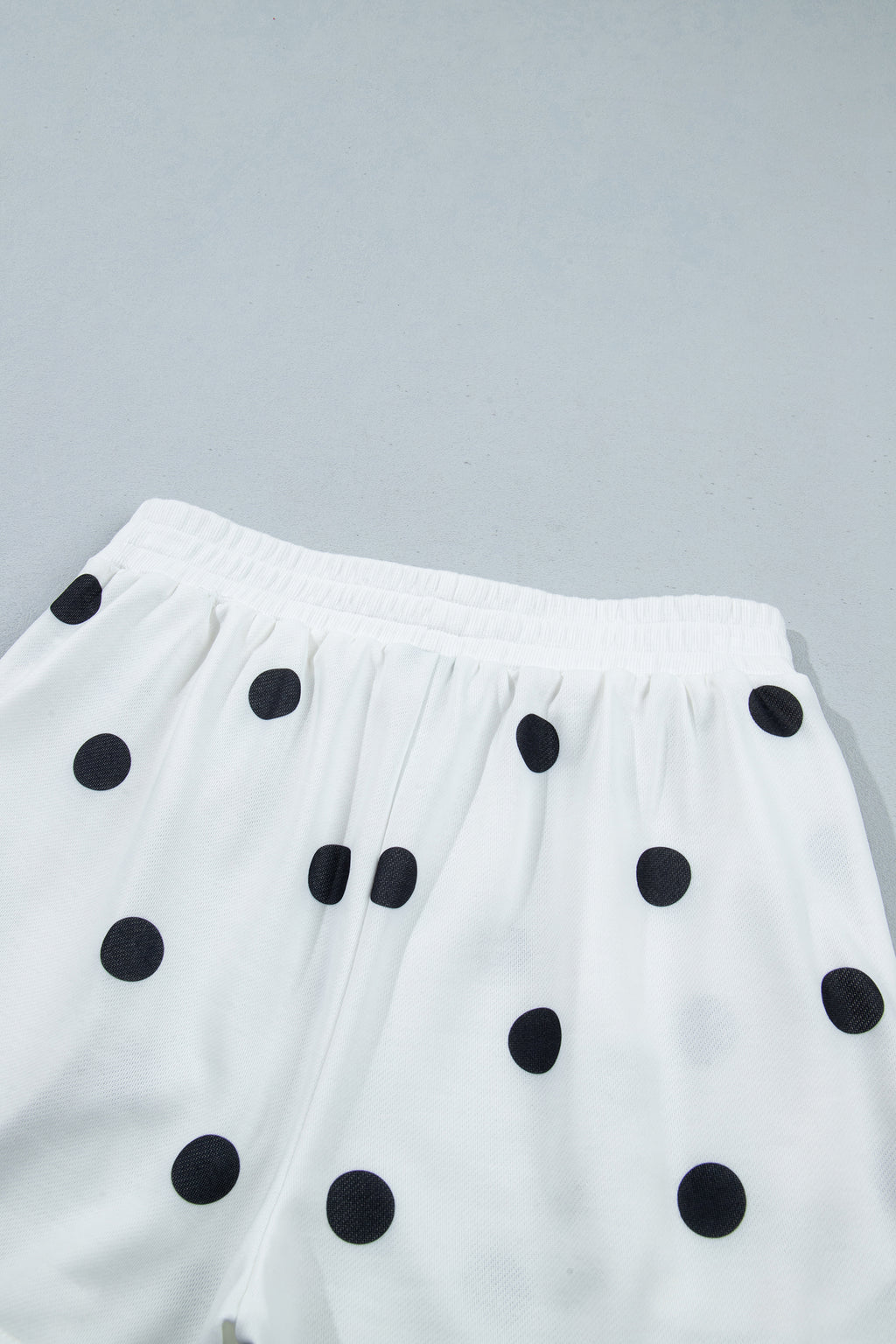 Red Polka Dot Raw Hem Relaxed Pullover Loose Skort Two Piece Set