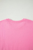 Sachet Pink Solid Cover Oversize Tee Pocketed Casual Pants 2pcs Outfit