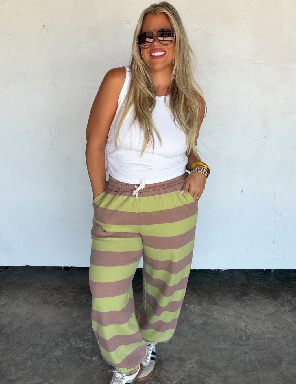 PREORDER- LILA STRIPE JOGGERS