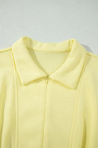 Yellow Cream Half Zip Polo Tee Elastic Waist Romper