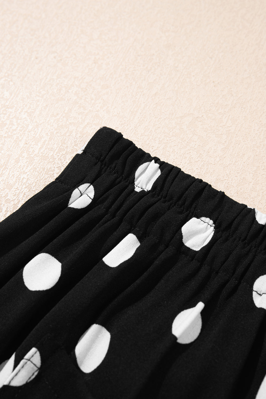 Black polka dot print patched pocket mid-rise straight-leg pants from Dear-Lover with casual, stylish design.