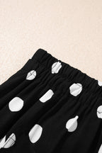 Black polka dot print patched pocket mid-rise straight-leg pants from Dear-Lover with casual, stylish design.