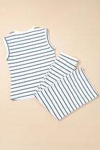 Sail Blue Casual Wide Leg 2pcs Pants Set