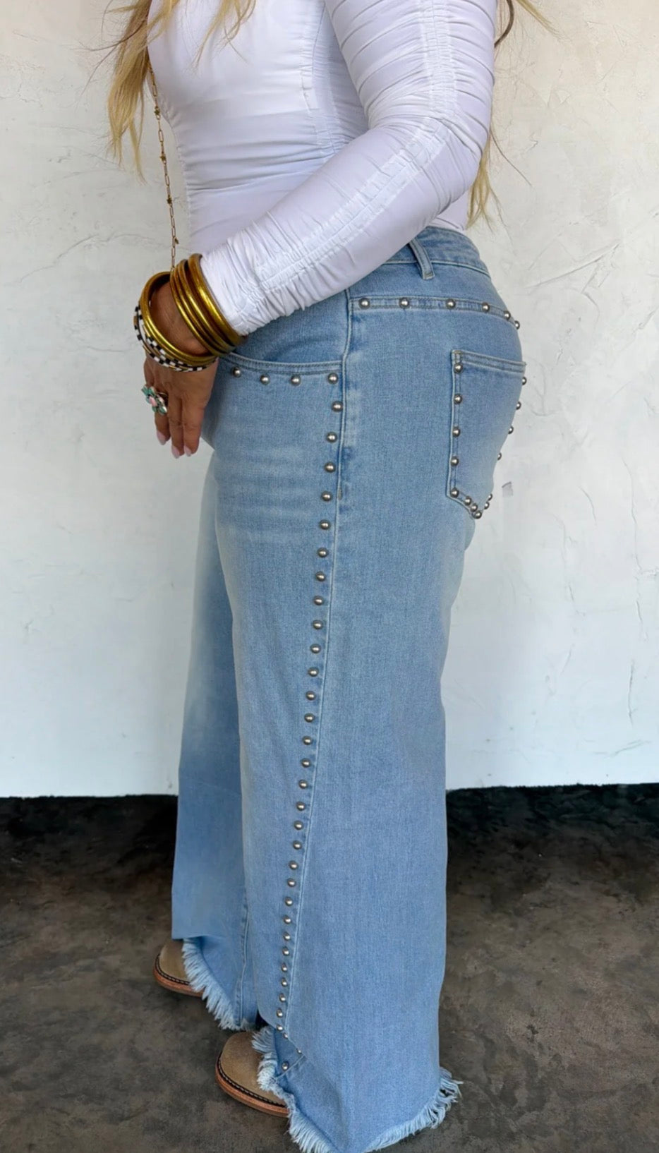 Preorder: OFF THE GRID STUDDED JEANS - ETA LATE NOVEMBER
