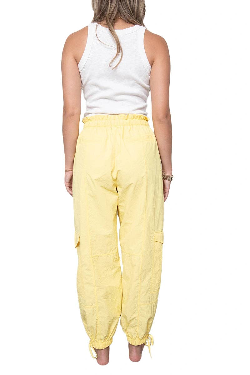 Yellow Cargo Lightweight Joggers Women