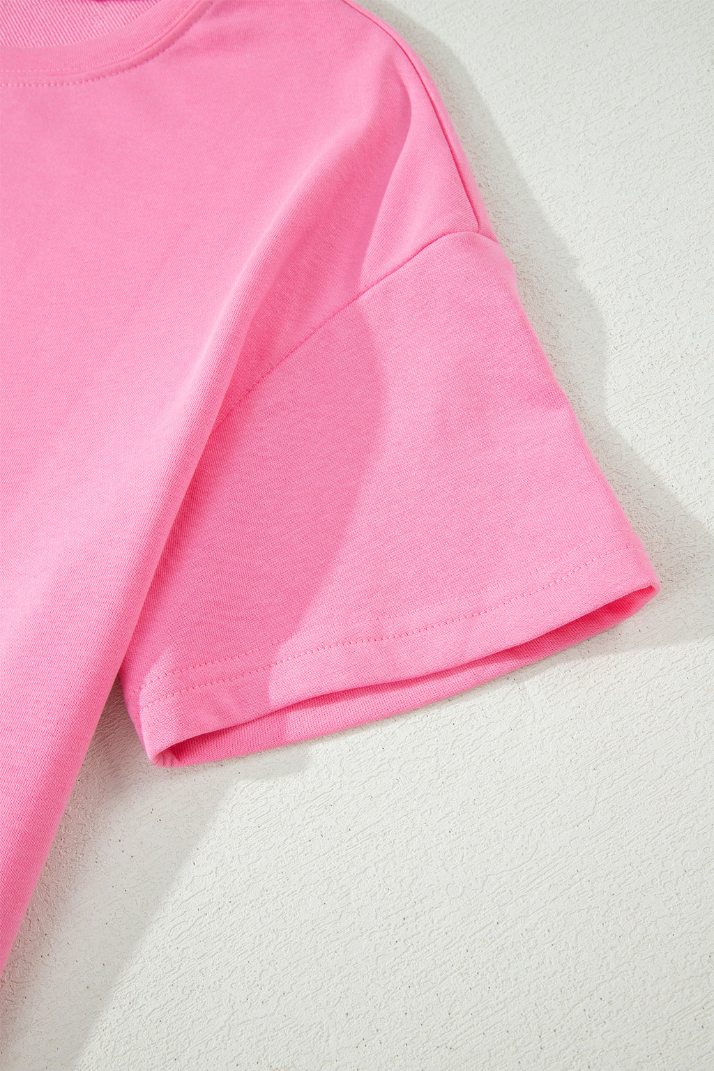 Sachet Pink Solid Cover Oversize Tee Pocketed Casual Pants 2pcs Outfit