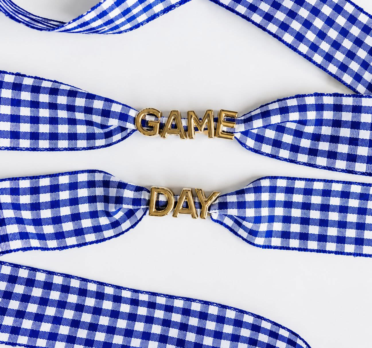 Gingham Game Day Shoe Laces with Charms