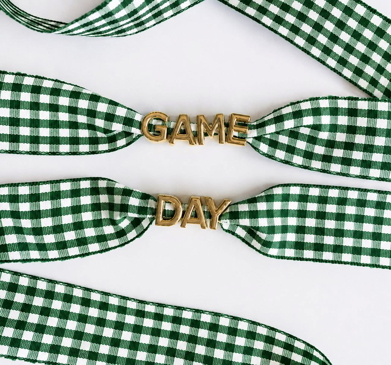 Gingham Game Day Shoe Laces with Charms