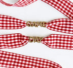 Gingham Game Day Shoe Laces with Charms