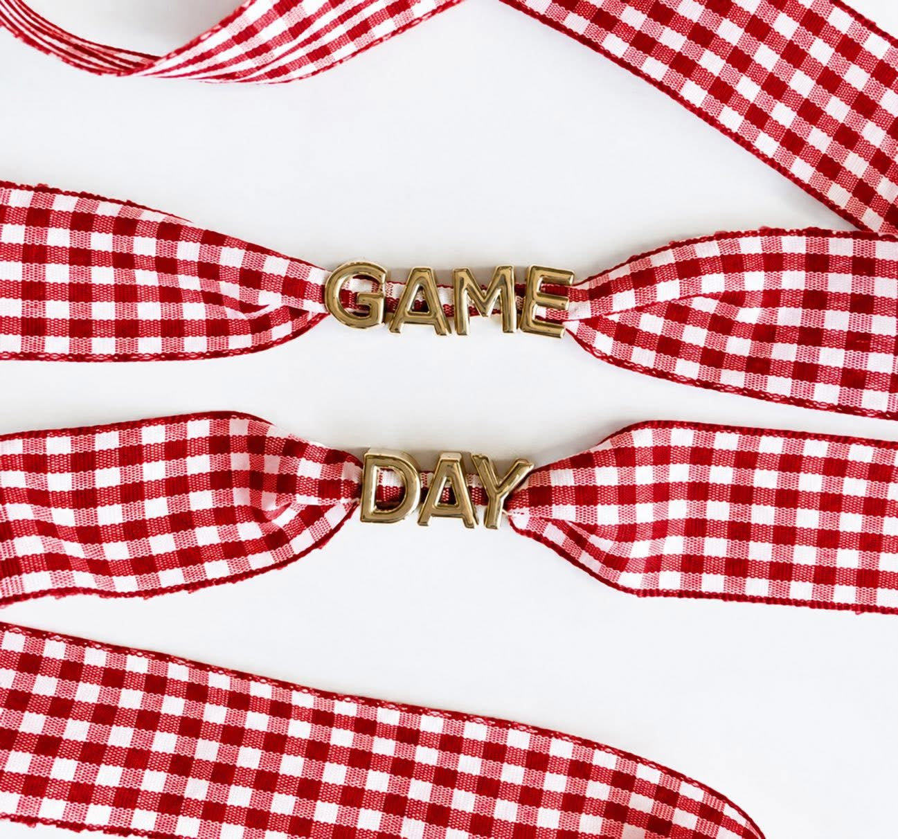 Gingham Game Day Shoe Laces with Charms