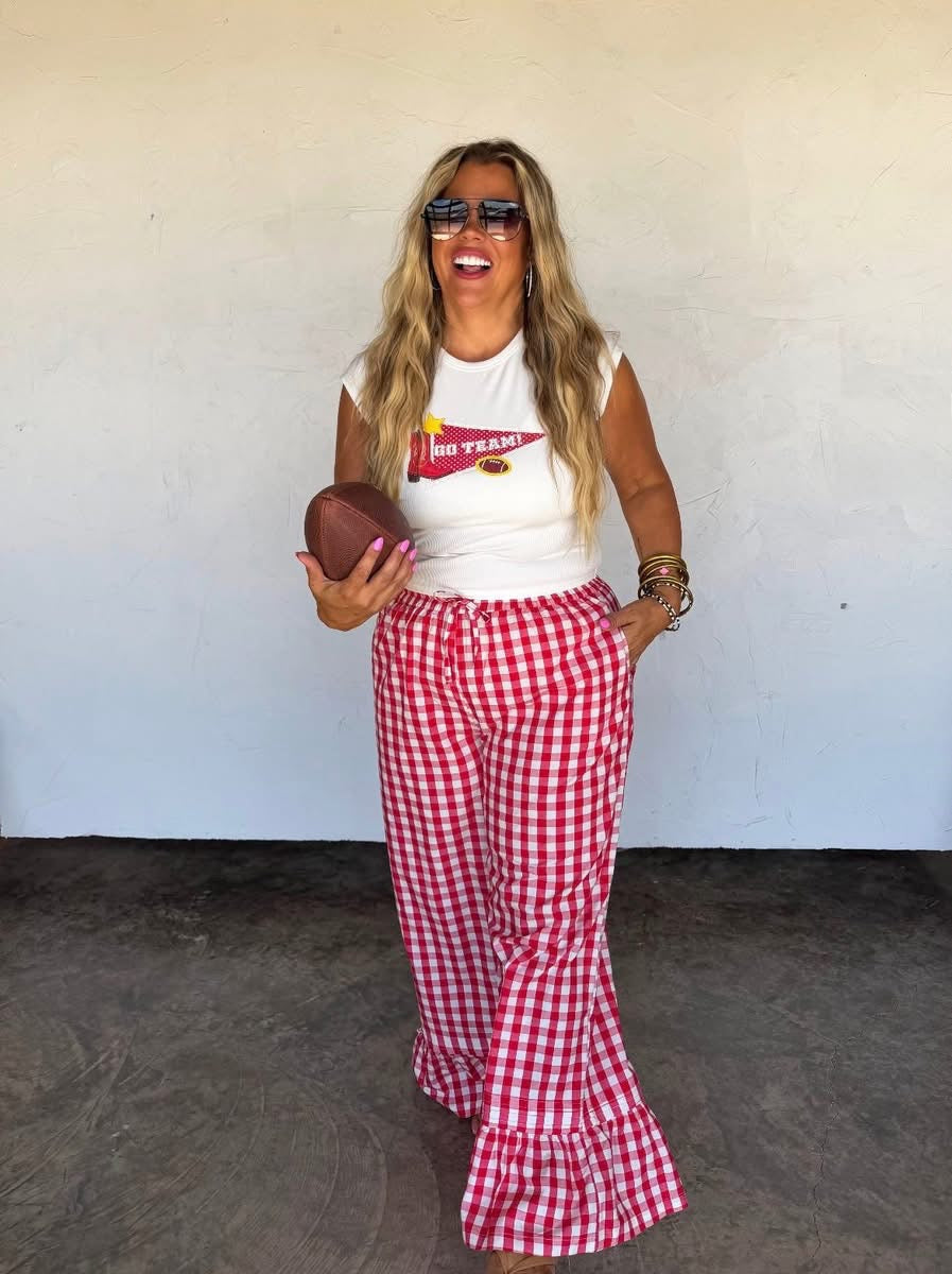 PreOrder: Dixie Gingham Ruffle Pants