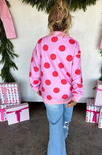 Peace & Polka Dot Mock Neck Pullover -Preorder ETA LATE OCTOBER