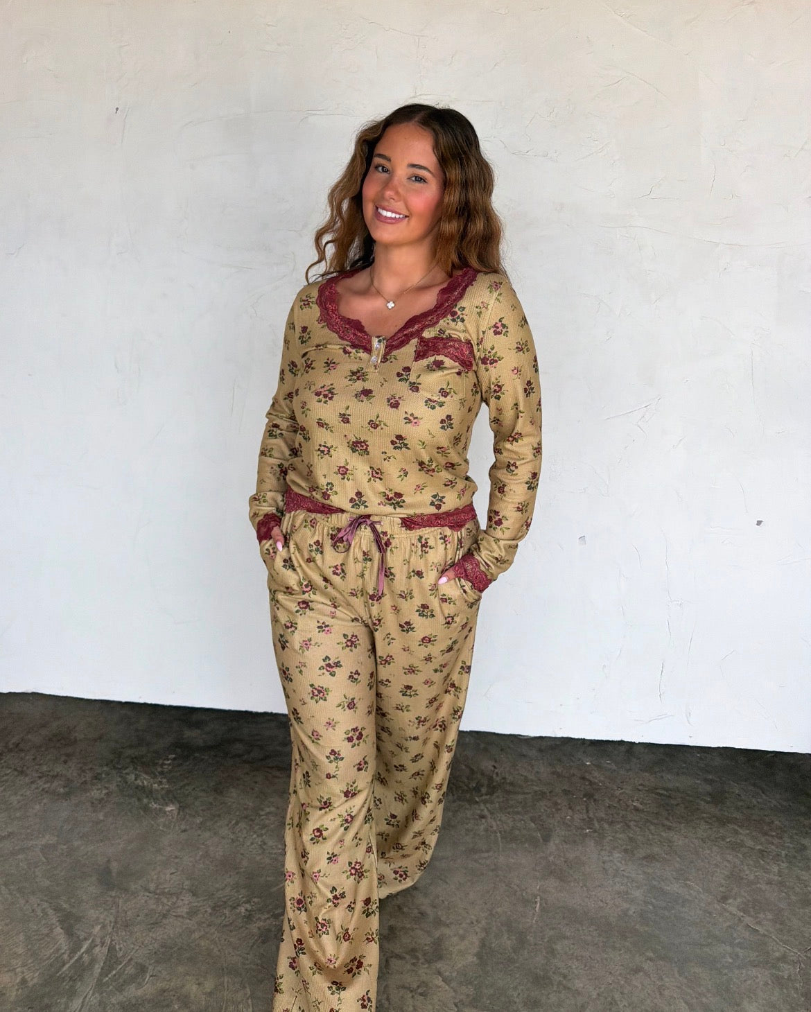 Preorder: Floral & Lace Waffle PJs