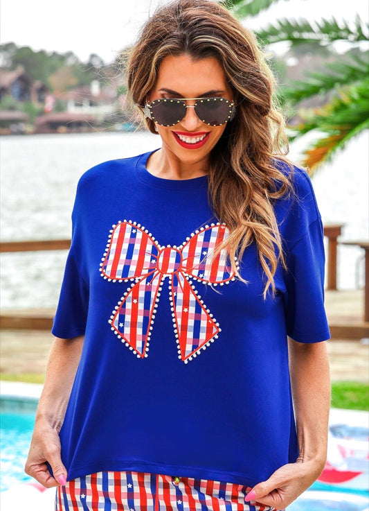 Preorder - Gingham Glory Bow Luxe Tee
