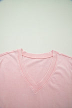 Beau Blue Mineral Wash V Neck Tee Matching Skort Set