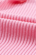 Patch Pocket Ribbed Knit Short Sleeve Sweater