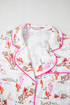 White Cowgirl Country Print Pajamas Set