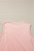 White Crew Neck Pleated Tank Top