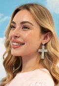 AB Crystal Cross Earrings