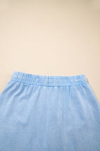 Phalaenopsis 2 Pieces Mineral Wash Cotton Tank Top Lined Split Skirt Set