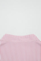 Red Stripe Plus Size Ruffled Hem Pinstriped Midi Dress