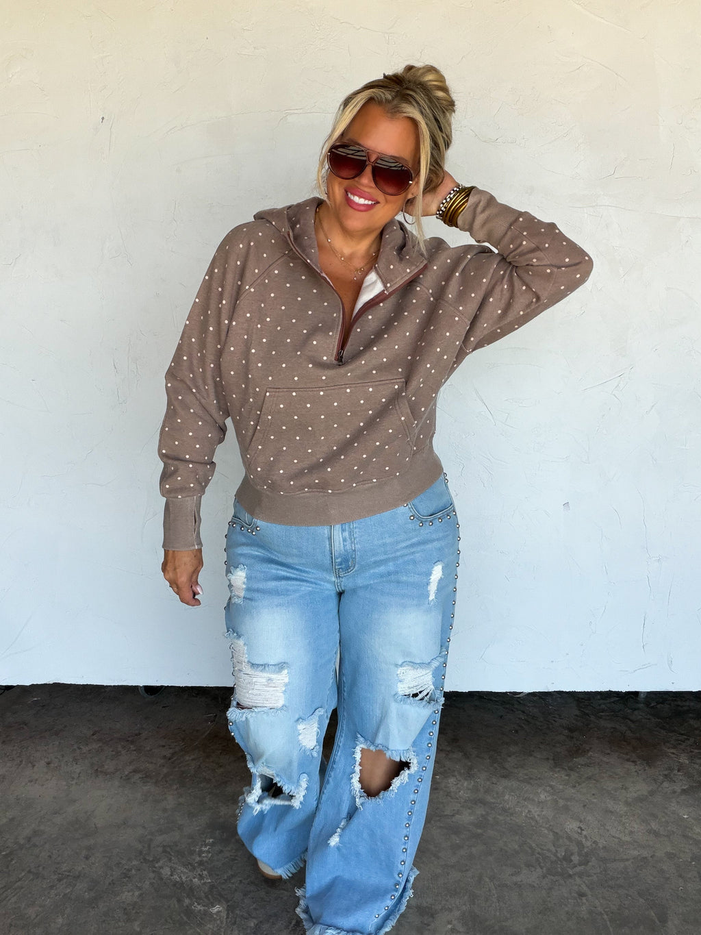 PREORDER- POLKA & STRIPE EASY DOES IT PULLOVER
