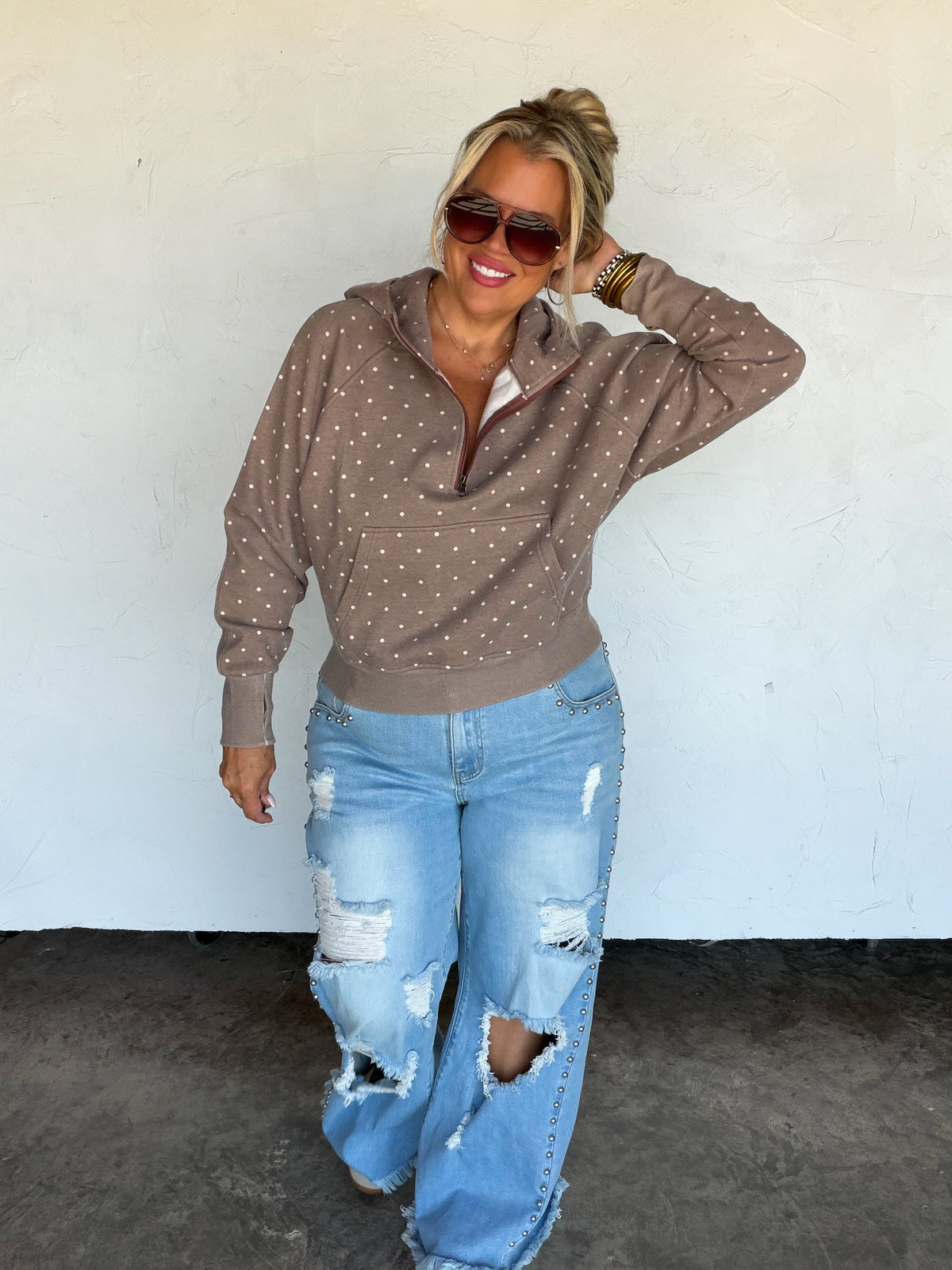 PREORDER- POLKA & STRIPE EASY DOES IT PULLOVER