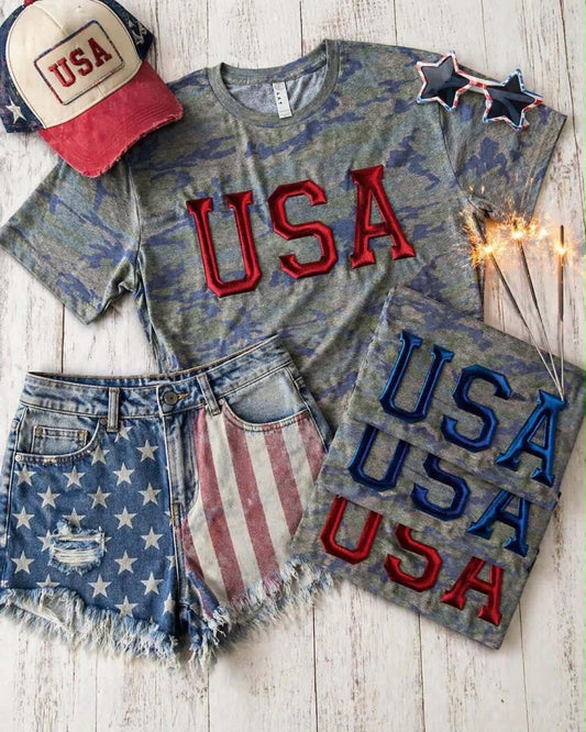 USA Metallic Puff on Camo Adult ETA - End of May
