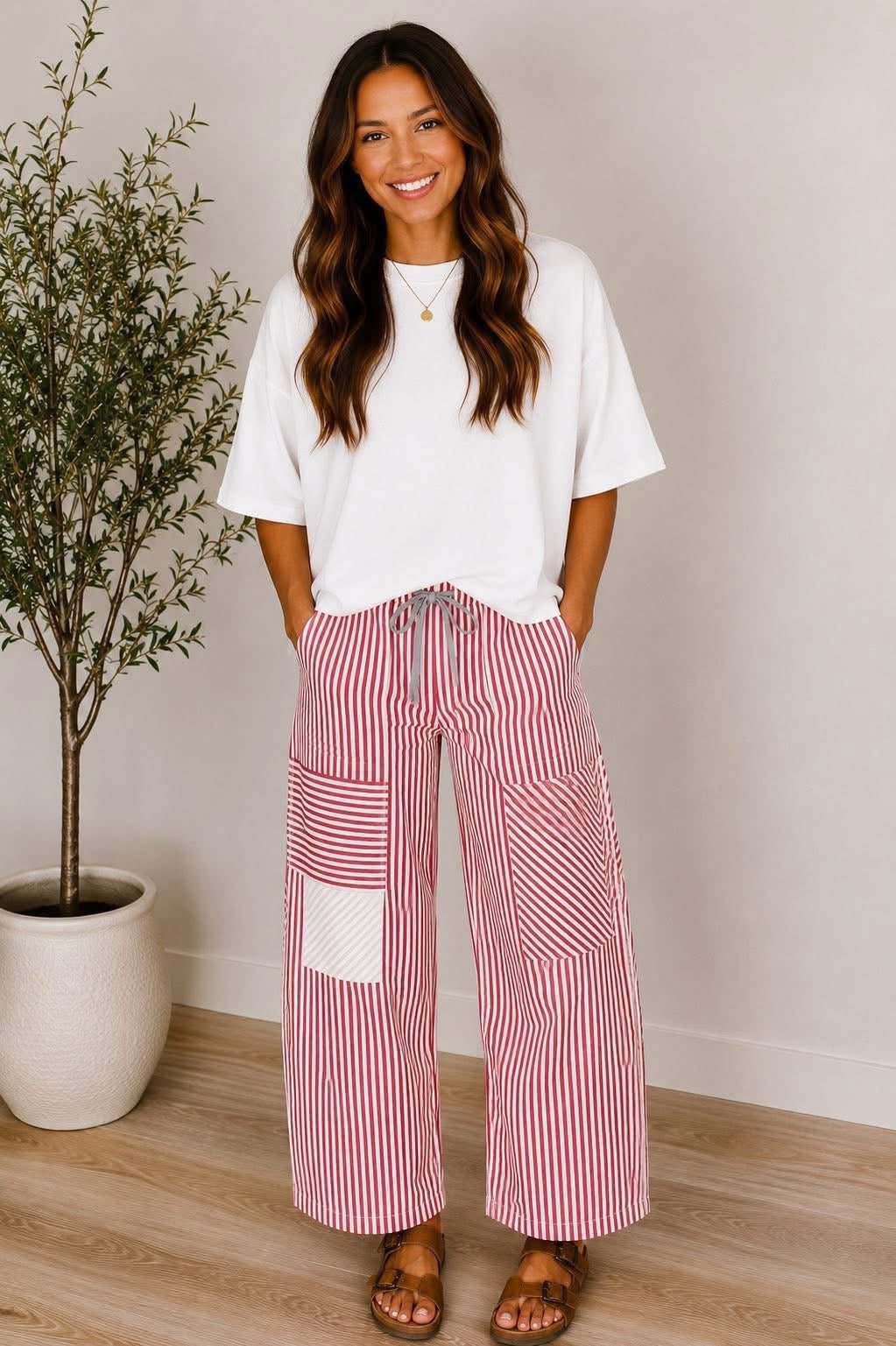 Striped Barrel Jeans