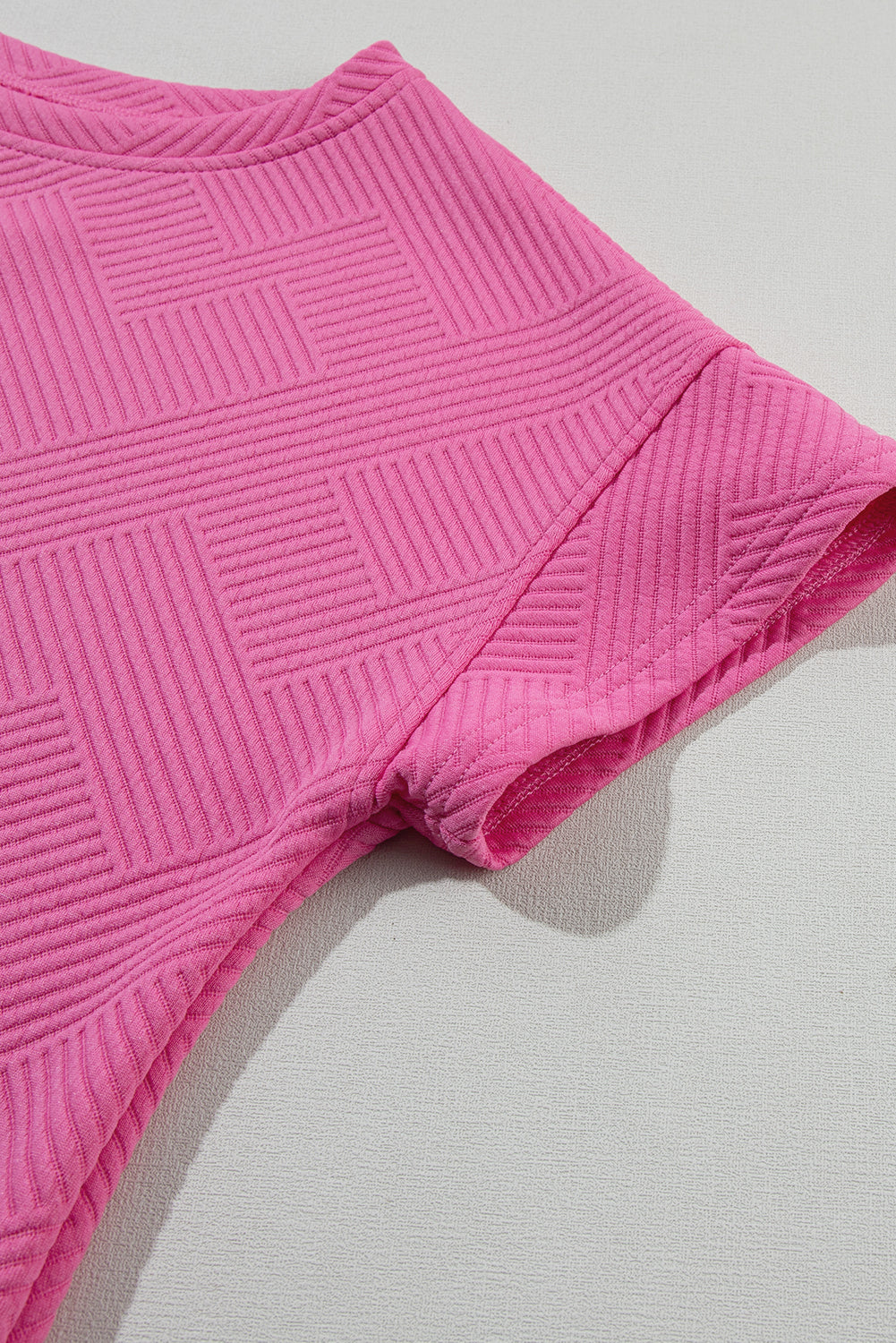 Solid Textured Drawstring Shorts Set