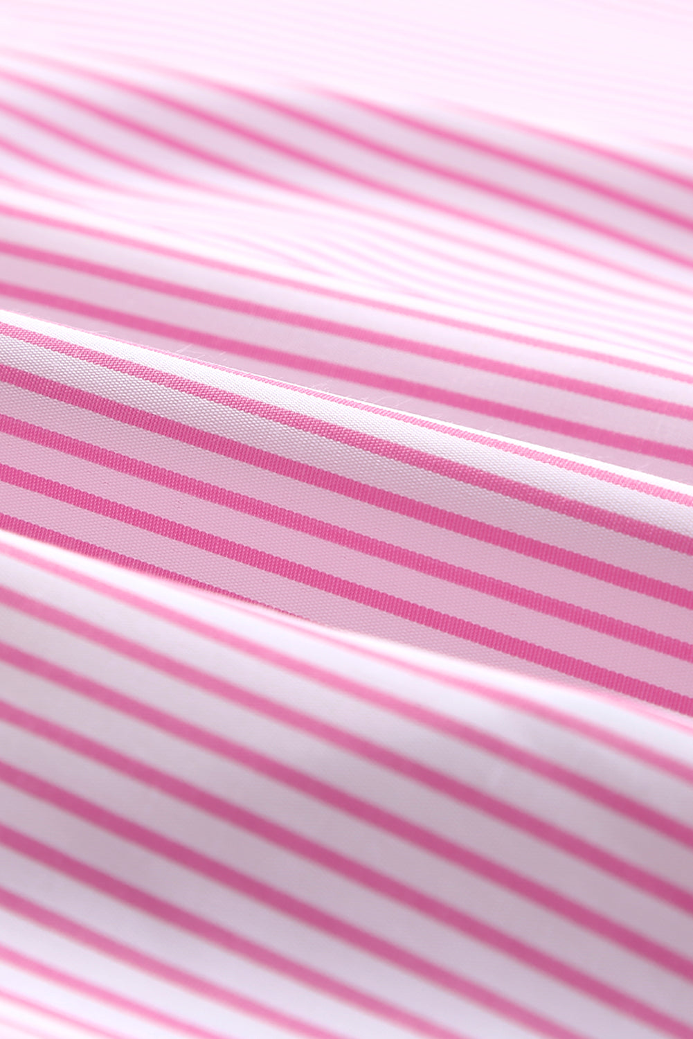 Smocked Cuffed Striped Boyfriend Shirt with Pocket