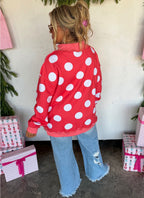 Peace & Polka Dot Mock Neck Pullover -Preorder ETA LATE OCTOBER