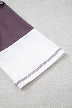 Chicory Coffee Exposed Seam Detail Half Sleeve Top Elastic Waist Shorts 2pcs Set