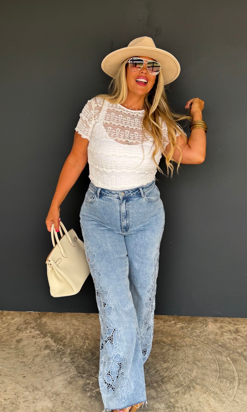 Floral Charm Wide Leg Jean