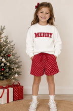 PREORDER: Girls Christmas Print Short Set