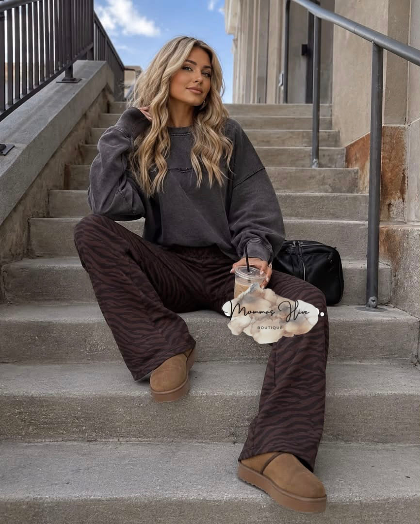 Zebra Tonal Pants (Mama and Mini Sizes) PreOrder
