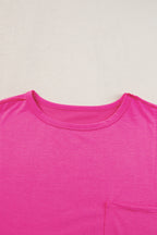 Patched Pocket Exposed Seam Oversize T-shirt