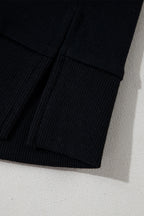 Half Zipper Kangaroo Pocket Short Sleeve Hoodie