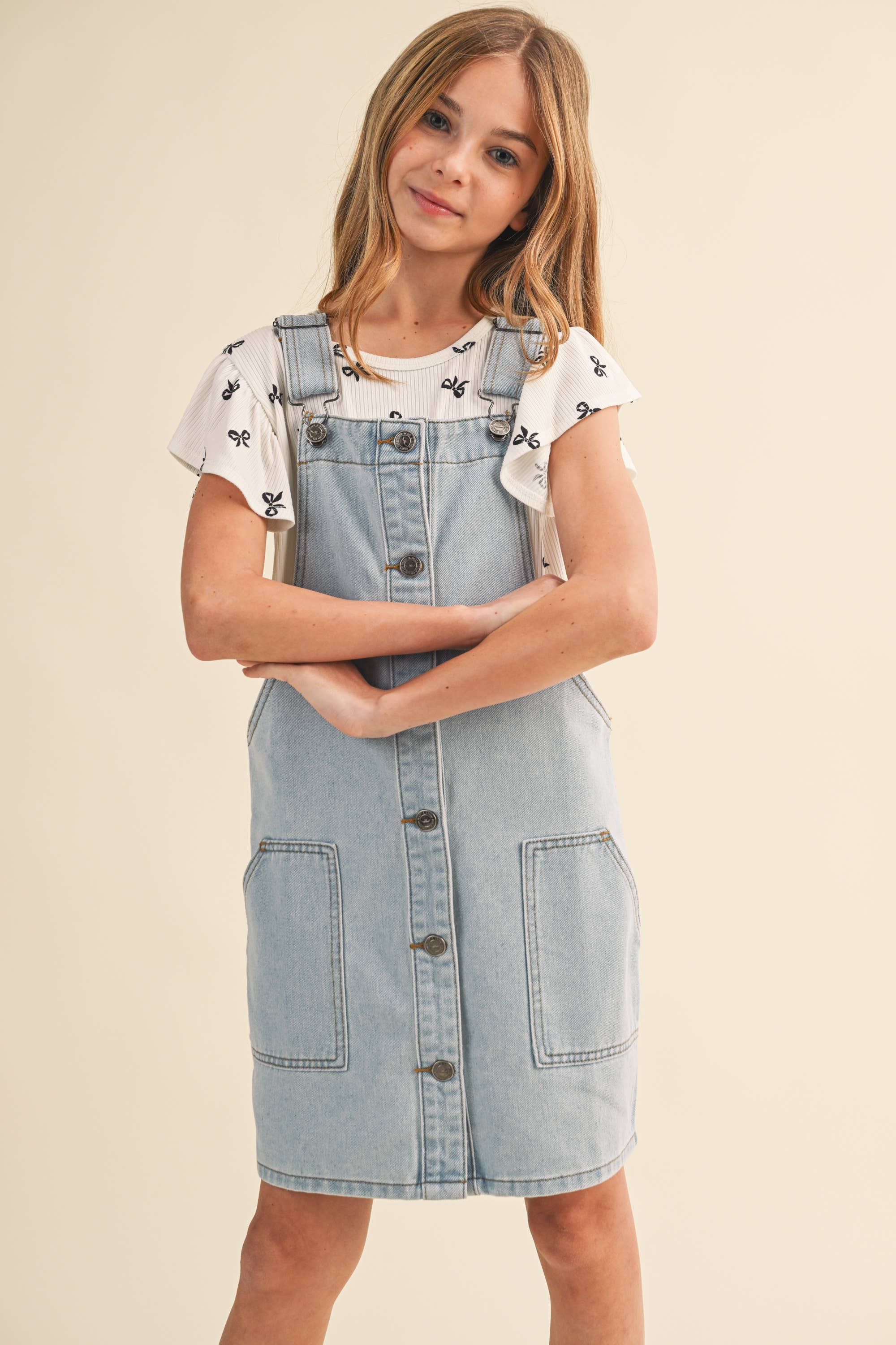 TWEEN KIDS GIRLS DENIM OVERALL DRESS