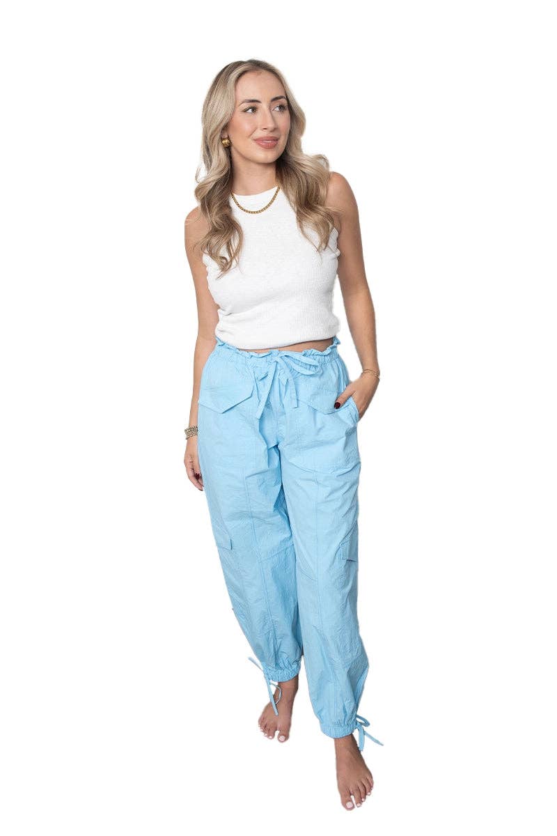 Light Blue Wholesale Parachute Pants