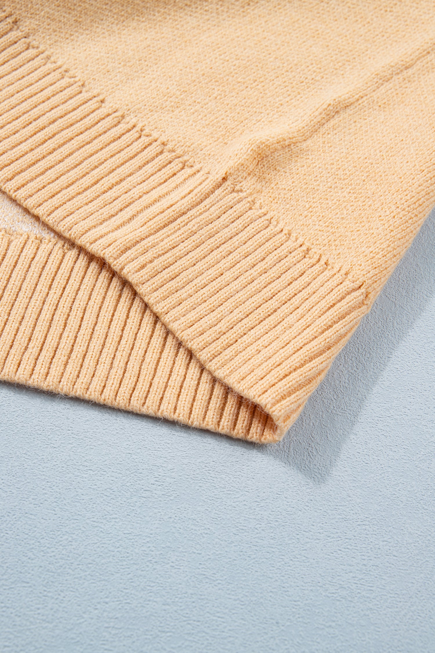 Golden Fleece Bow Pattern Drop Shoulder Loose Sweater