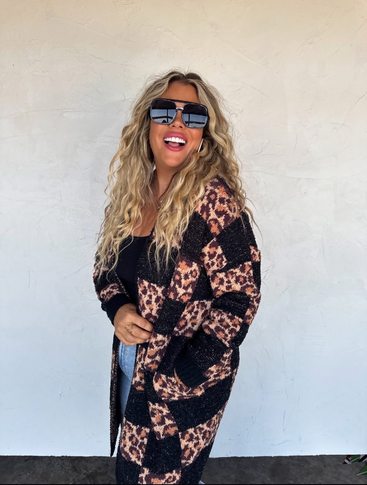 Checkered Cheetah Cloud Cardigan