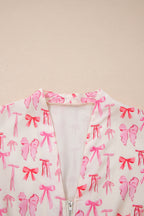 Pink Full Zip Cinched Waist Sleeveless Bow Mini Dress